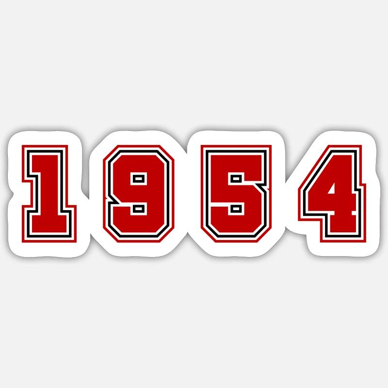Numéro de l’année 1954 - Sticker taille S (10 x 10 cm) - blanc mat