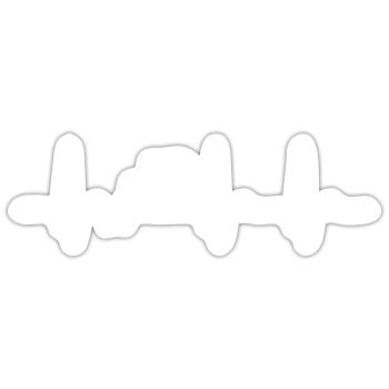 EKG Kurve - Herzkurve - Puls - Delphin - Meer - Sticker Größe S (10 x 10 cm) - Mattweiß - Vorne
