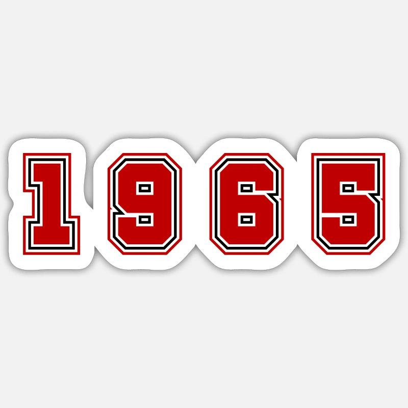 Numéro de l’année 1965 - Sticker taille S (10 x 10 cm) - blanc mat