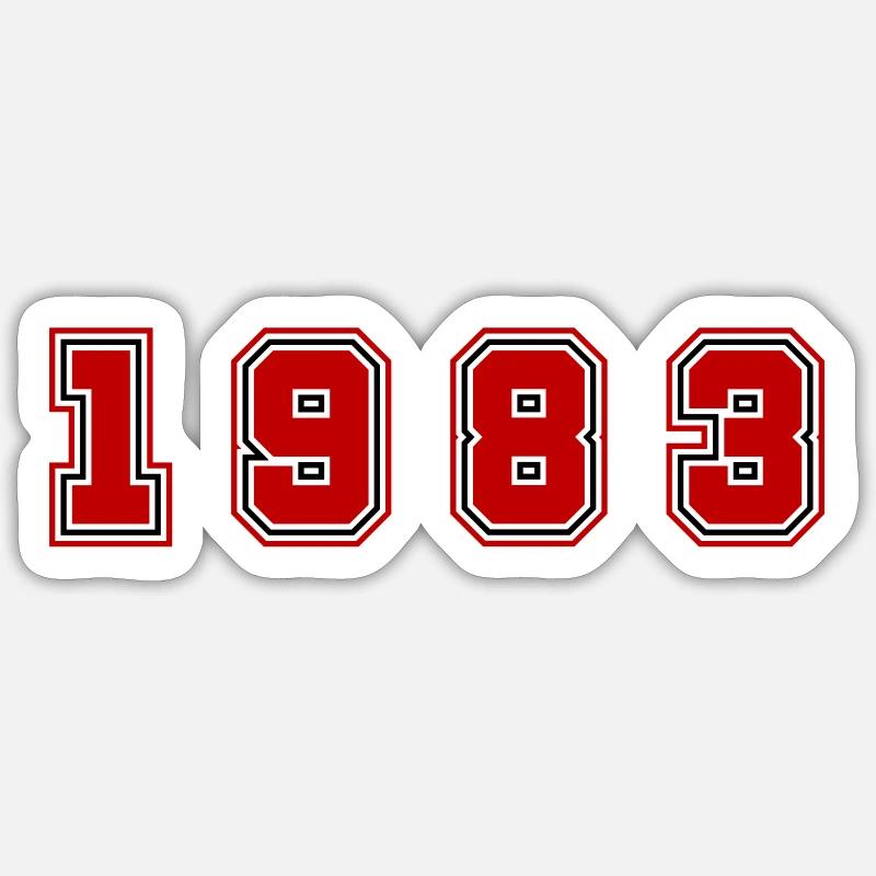 Numéro de l’année 1983 - Sticker taille S (10 x 10 cm) - blanc mat