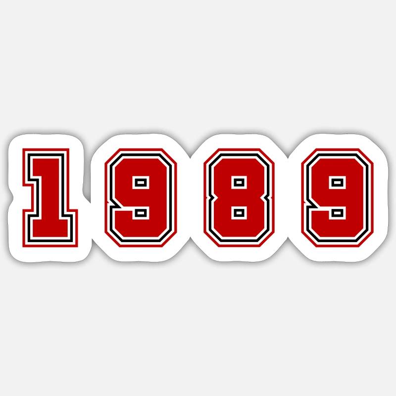 Numéro de l’année 1989 - Sticker taille S (10 x 10 cm) - blanc mat