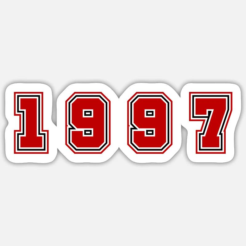 Numéro de l’année 1997 - Sticker taille S (10 x 10 cm) - blanc mat