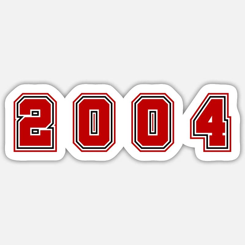 2004 Year Number - Sticker size S (10 x 10 cm) - white matte