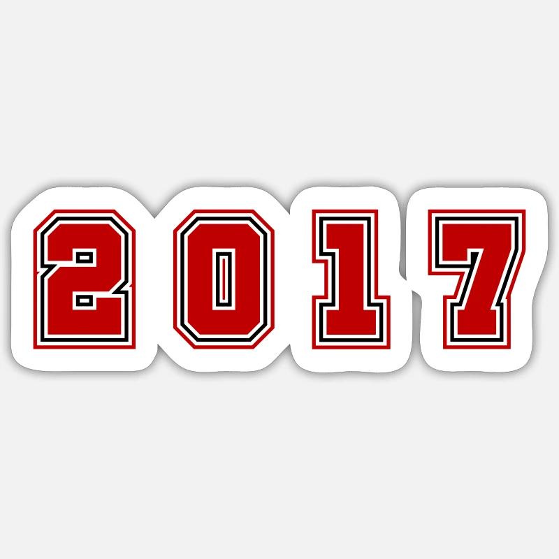 Numéro de l’année 2017 - Sticker taille S (10 x 10 cm) - blanc mat