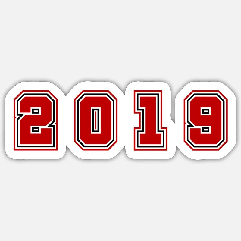 2019 Year Number Sticker size S (10 x 10 cm)