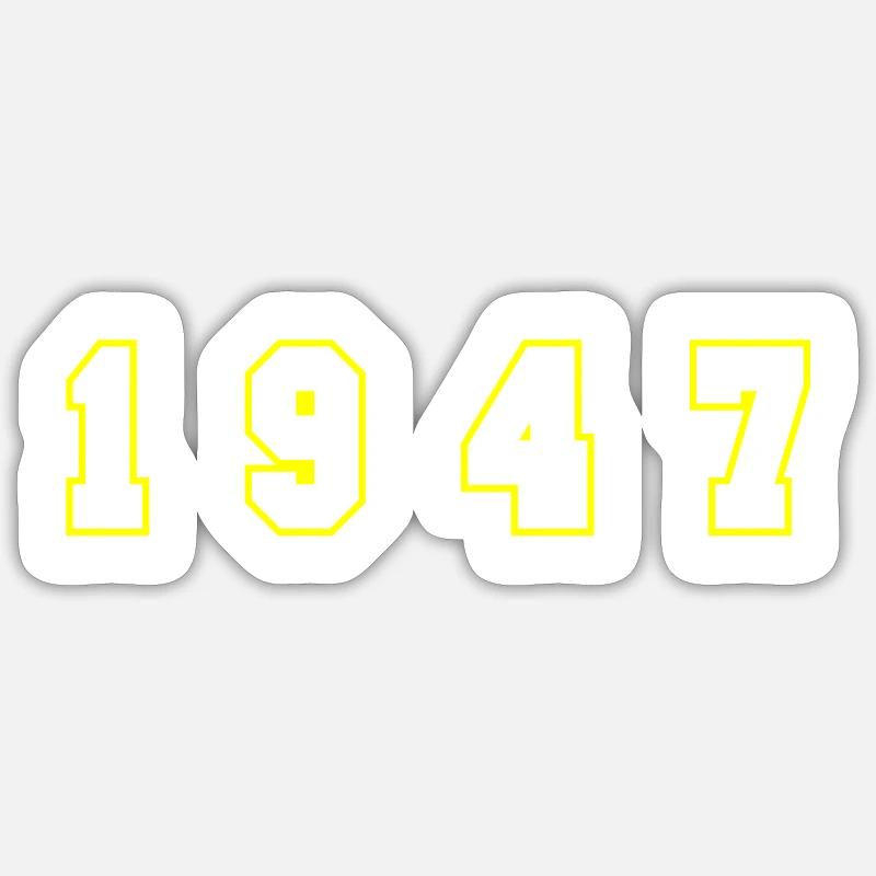 Numéro de l’année 1947 - Sticker taille S (10 x 10 cm) - blanc mat
