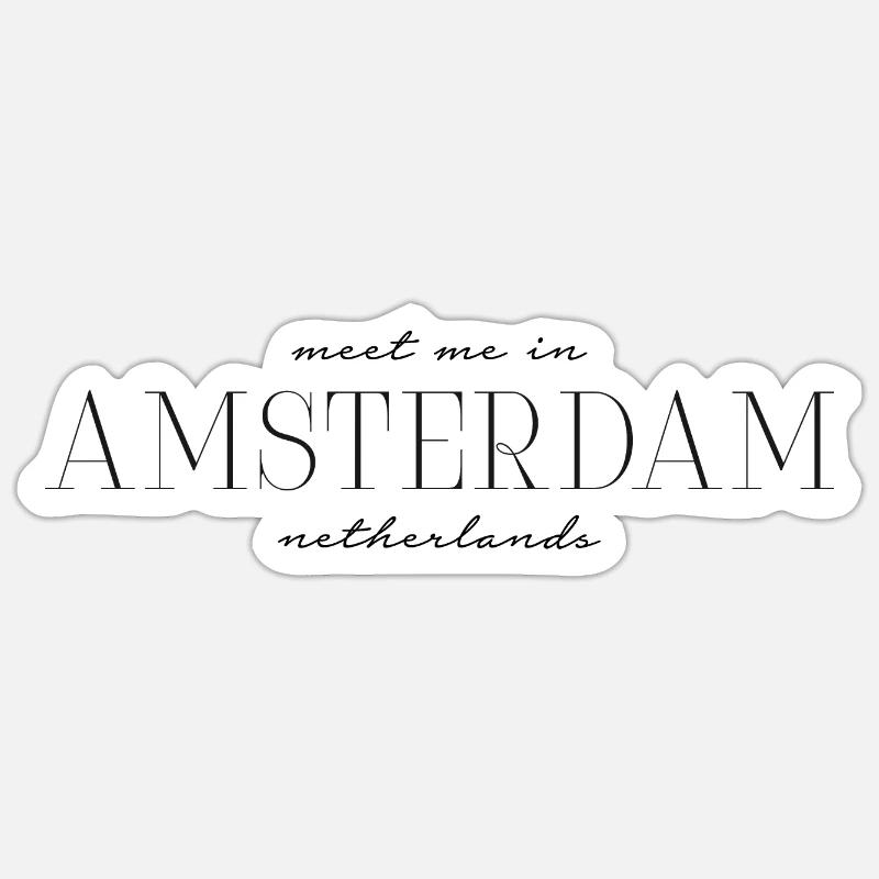 Rencontrez-moi à Amsterdam, Pays-Bas - Sticker taille S (10 x 10 cm) - blanc mat