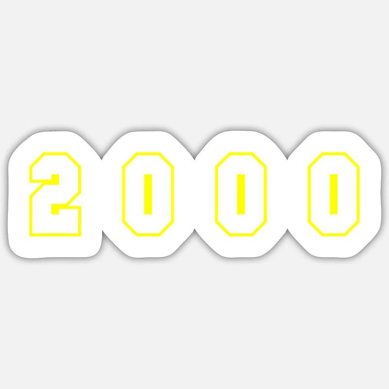 Numéro de l’année 2000 - Sticker taille S (10 x 10 cm) - blanc mat