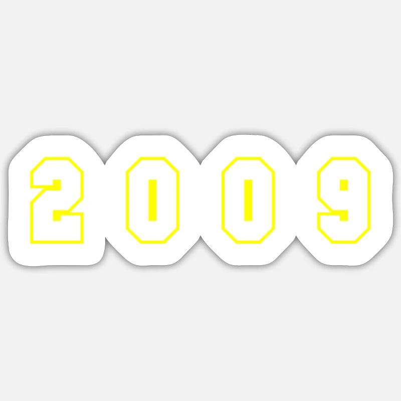 Numéro de l’année 2009 - Sticker taille S (10 x 10 cm) - blanc mat