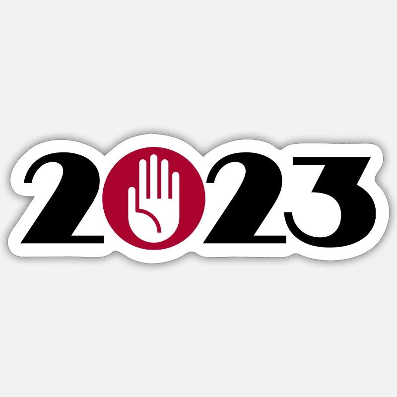 Stop, Hello, Touch 2023 Sticker size S (10 x 10 cm)