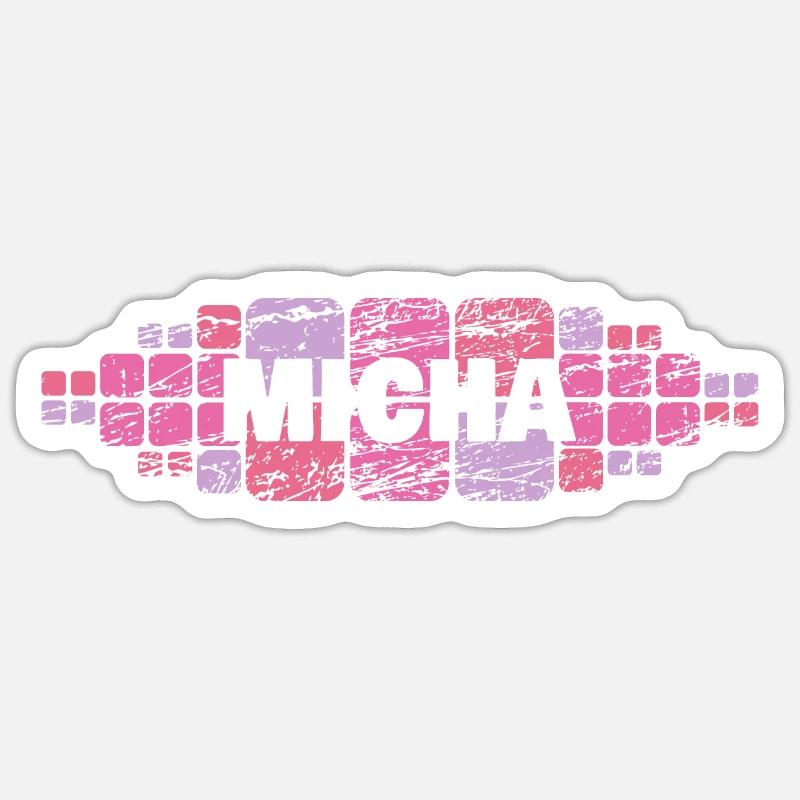 Maman Micha - Sticker taille S (10 x 10 cm) - blanc mat