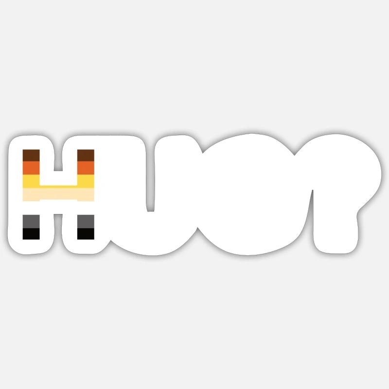 HUG blanc Sticker taille S (10 x 10 cm)