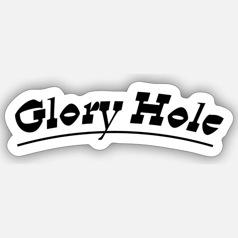 Glory hole - Sticker taille S (10 x 10 cm) - blanc mat