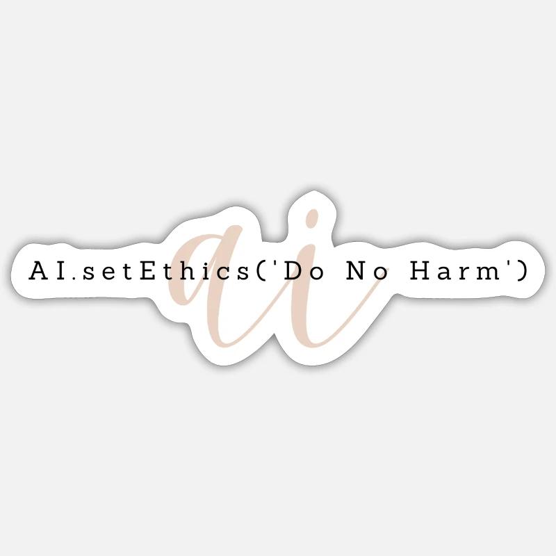 KI-Ethik - Sticker Größe S (10 x 10 cm) - Mattweiß