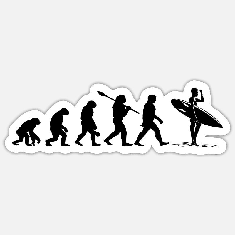 Surf Evolution - Sticker size S (10 x 10 cm) - white matte