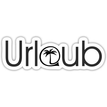 Urlaub Palmen - Sticker Größe S (10 x 10 cm) - Mattweiß - Vorne