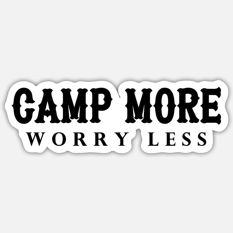Camp more - Sticker Größe S (10 x 10 cm) - Mattweiß