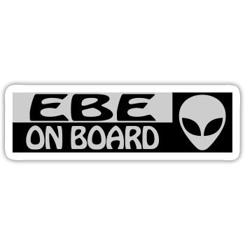 EBE ON BOARD - Sticker size S (10 x 10 cm) - white matte - Front