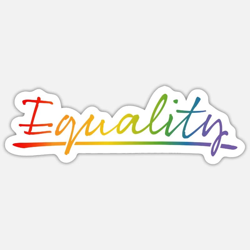 Pride Equality - Sticker Größe S (10 x 10 cm) - Mattweiß