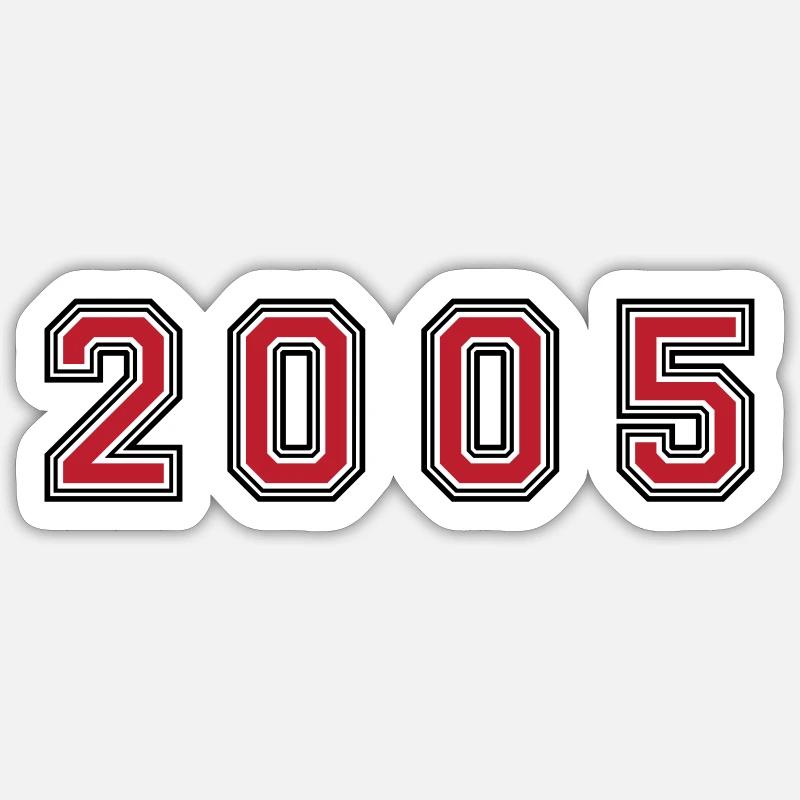 2005 year number - Sticker size S (10 x 10 cm) - white matte