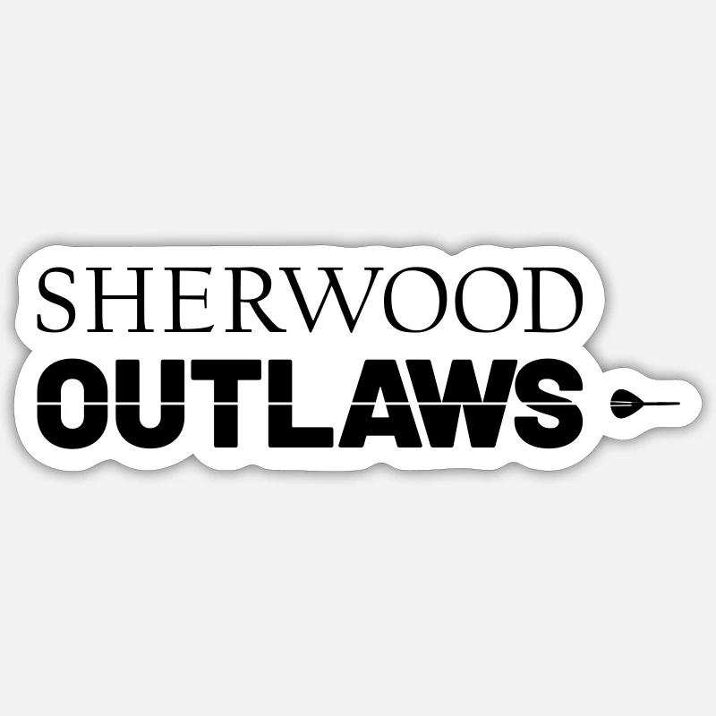 Sherwood interdit les fléchettes - Sticker taille S (10 x 10 cm) - blanc mat