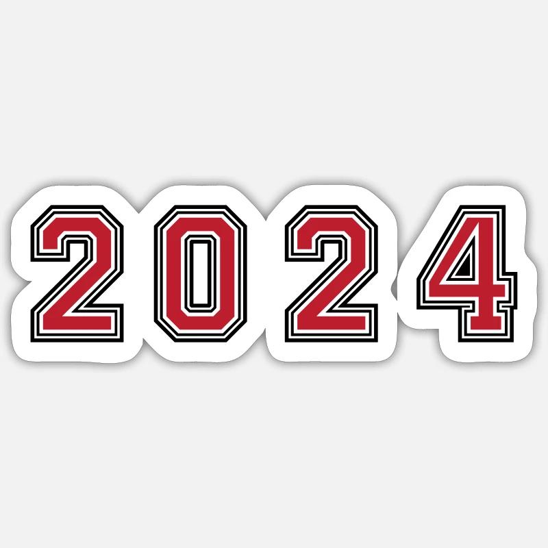 2024 year number - Sticker size S (10 x 10 cm) - white matte