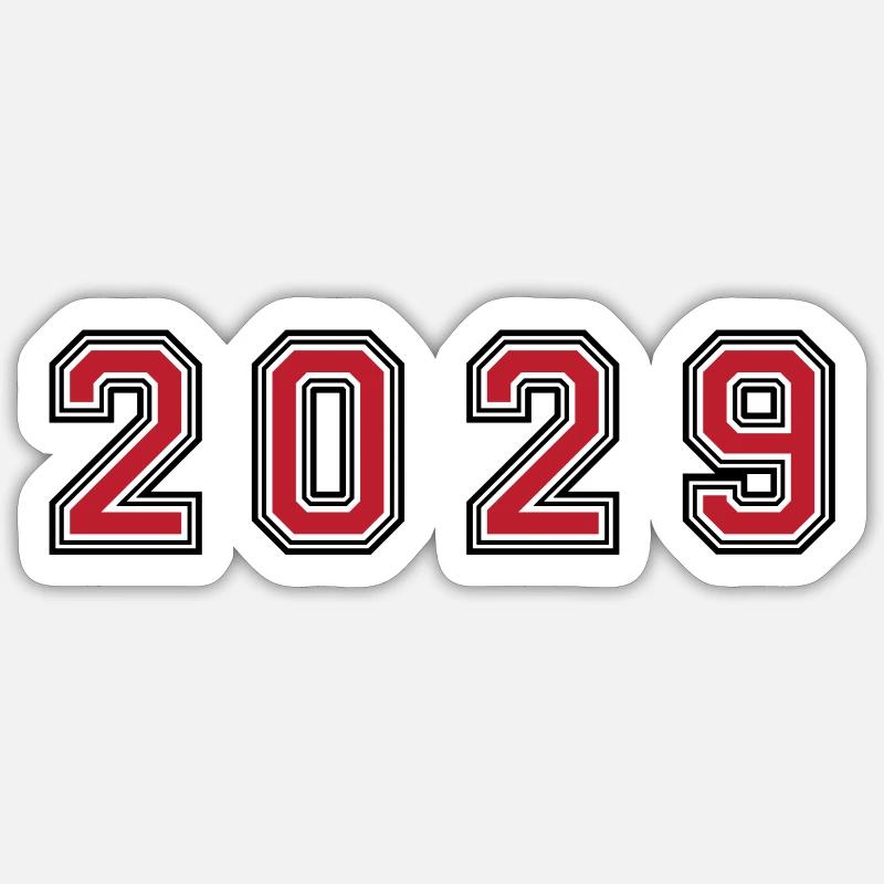 Numéro de l’année 2029 - Sticker taille S (10 x 10 cm) - blanc mat