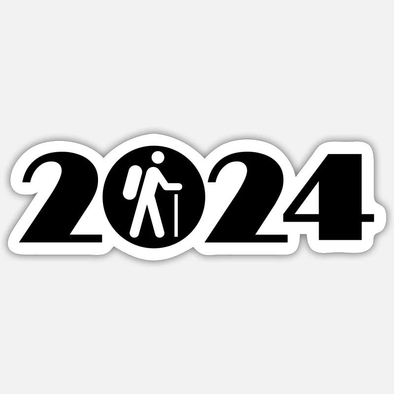 Randonnée 2024, Chemin 2024 - Sticker taille S (10 x 10 cm) - blanc mat