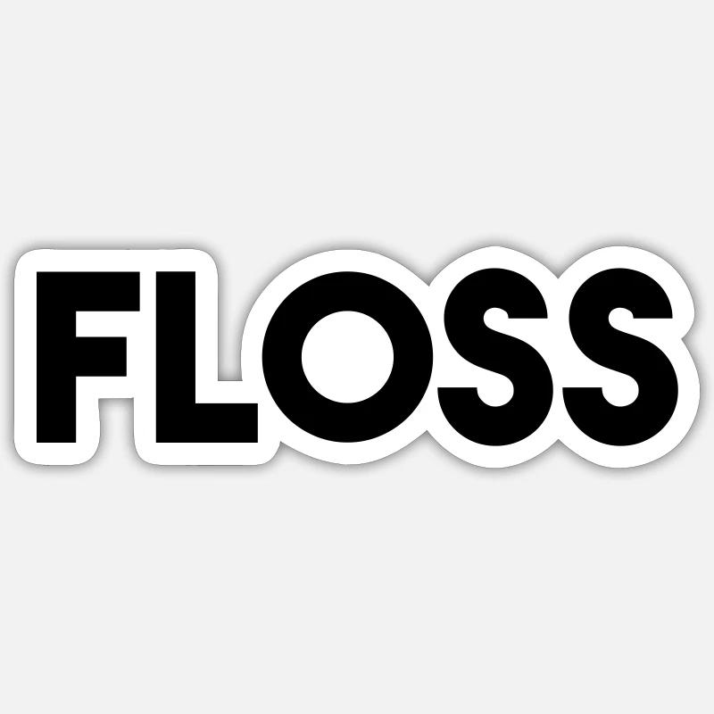FLOSS - Sticker size S (10 x 10 cm) - white matte