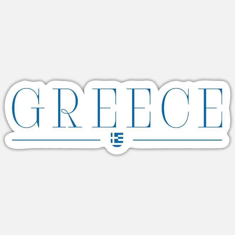 J’aime la Grèce - Sticker taille S (10 x 10 cm) - blanc mat