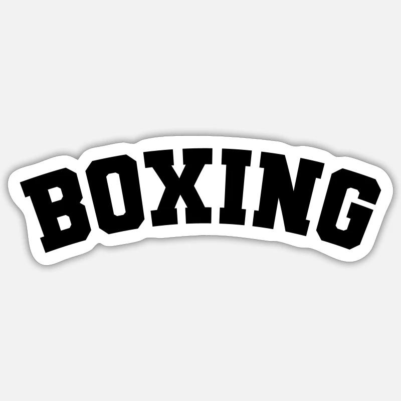 Boxe simple design lettrage - Sticker taille S (10 x 10 cm) - blanc mat