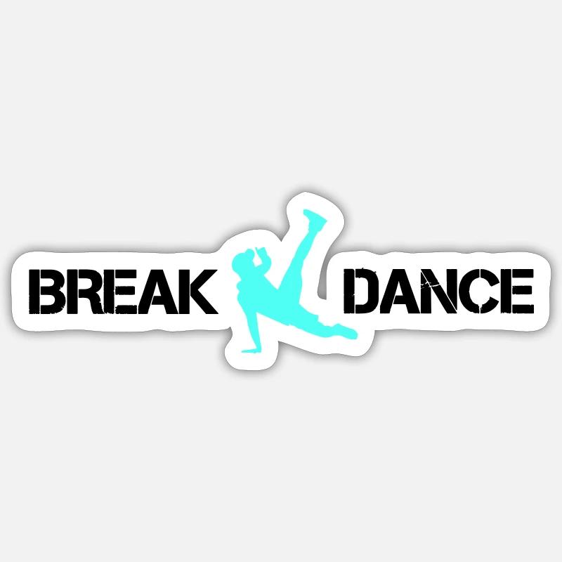 Break Dance 02 - Sticker size S (10 x 10 cm) - white matte