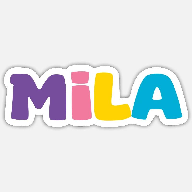 Name - Mila - Sticker size S (10 x 10 cm) - white matte