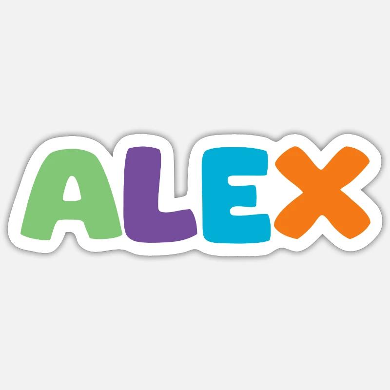 Nom - Alex - Sticker taille S (10 x 10 cm) - blanc mat