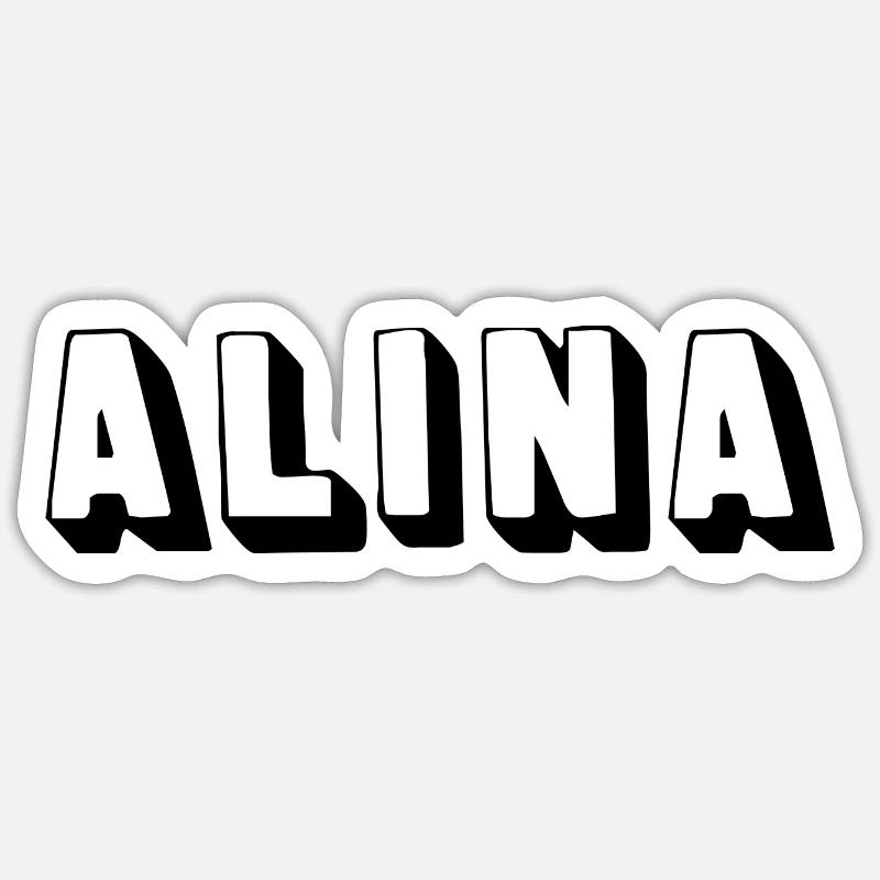 Nom - Alina - Sticker taille S (10 x 10 cm) - blanc mat