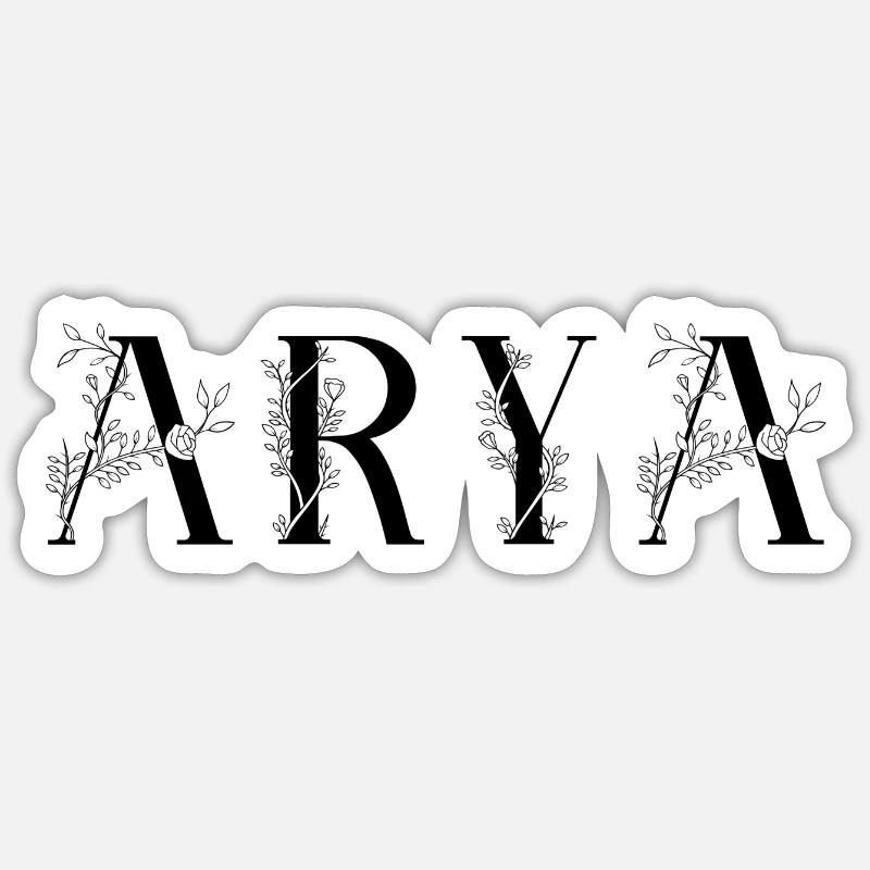 Name - Arya - Sticker size S (10 x 10 cm) - white matte