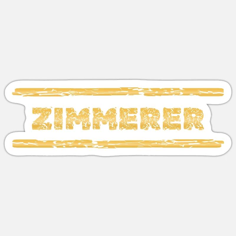 Zimmerer - Sticker Größe S (10 x 10 cm) - Mattweiß