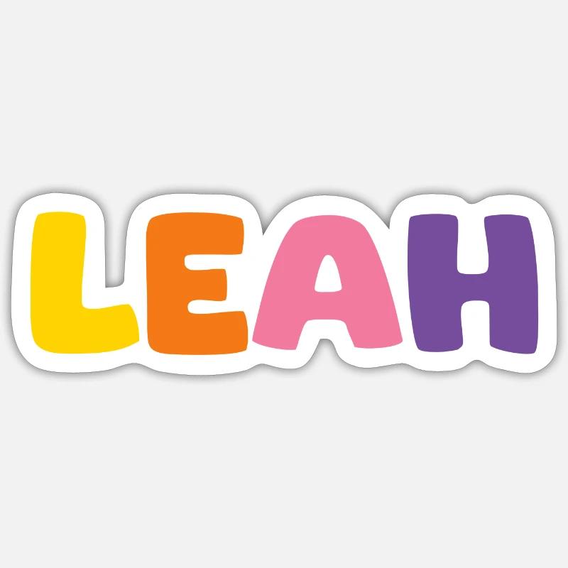 Nom - Leah - Sticker taille S (10 x 10 cm) - blanc mat