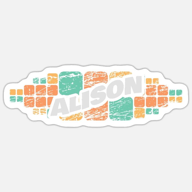 Alison - Sticker taille S (10 x 10 cm) - blanc mat