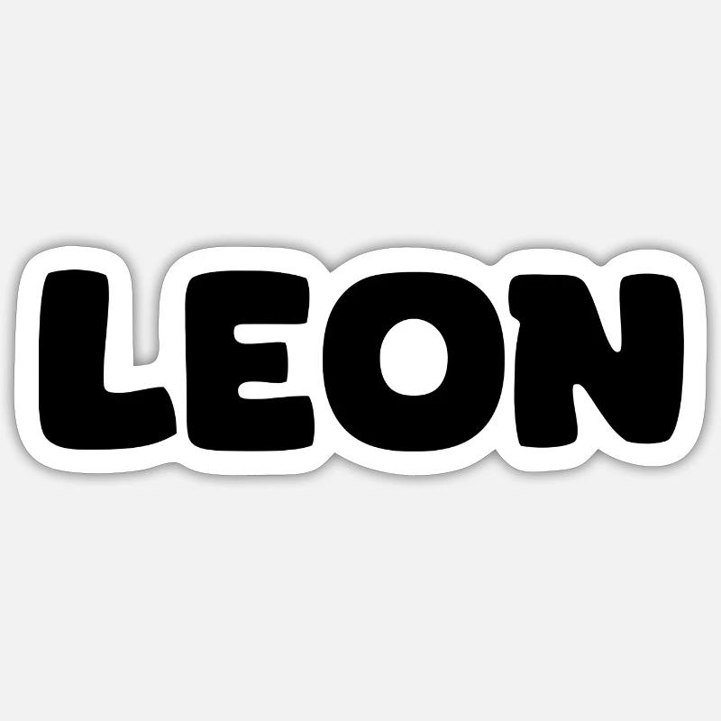 Name - Leon - Sticker Größe S (10 x 10 cm) - Mattweiß