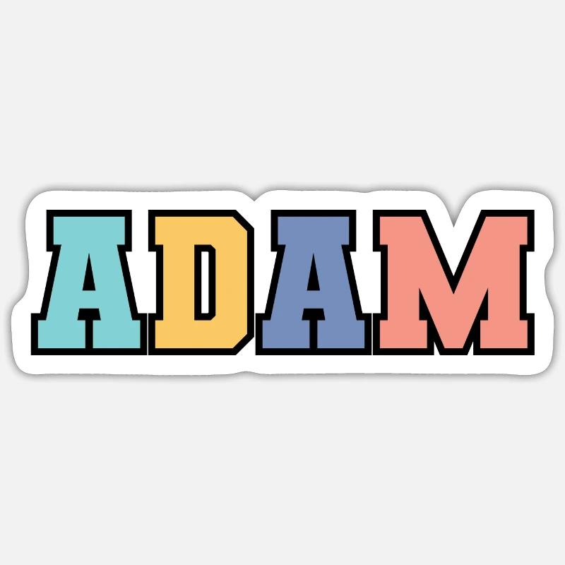 Name - Adam - Sticker Größe S (10 x 10 cm) - Mattweiß