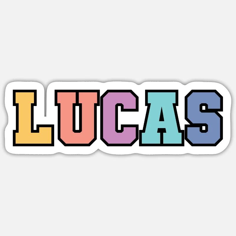 Nom - Lucas - Sticker taille S (10 x 10 cm) - blanc mat