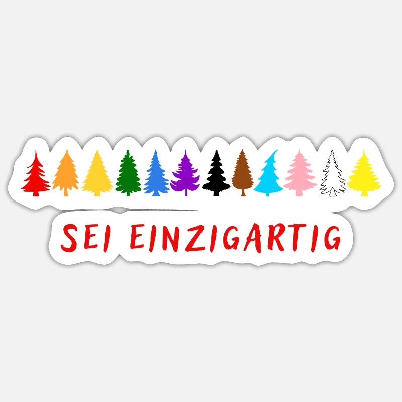 Sei einzigartig! LGBTQ - Sticker Größe S (10 x 10 cm) - Mattweiß