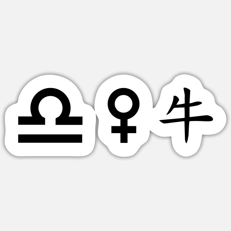 Libra Venus Ox Sticker size S (10 x 10 cm)