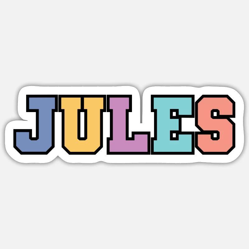 Nom - Jules - Sticker taille S (10 x 10 cm) - blanc mat