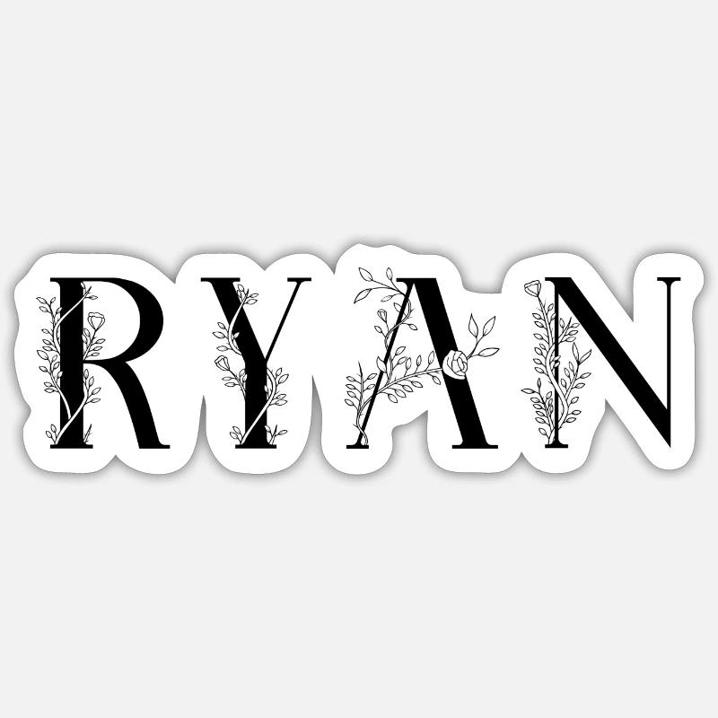 Name - Ryan - Sticker Größe S (10 x 10 cm) - Mattweiß