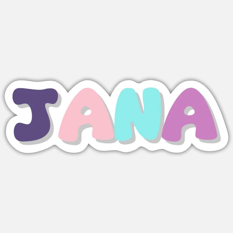 Nom - Jana - Sticker taille S (10 x 10 cm) - blanc mat
