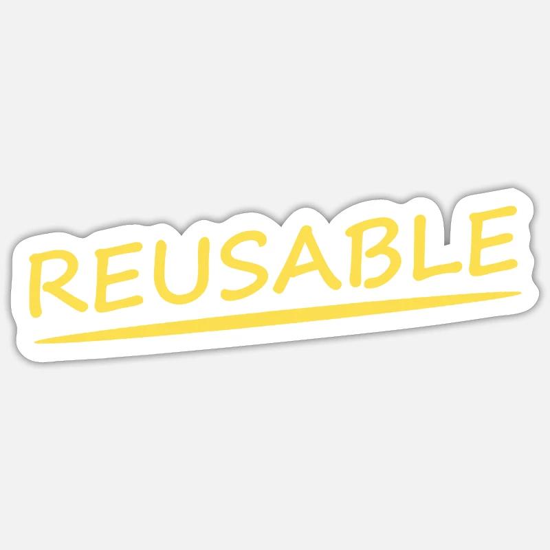 RÉUTILISABLE - Sticker taille S (10 x 10 cm) - blanc mat
