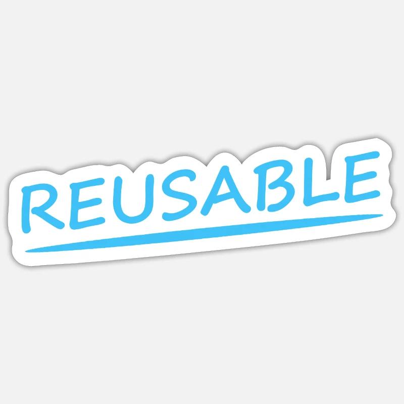 REUSABLE - Sticker Größe S (10 x 10 cm) - Mattweiß