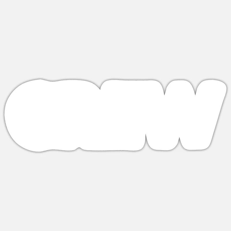 Crew - Sticker taille S (10 x 10 cm) - blanc mat